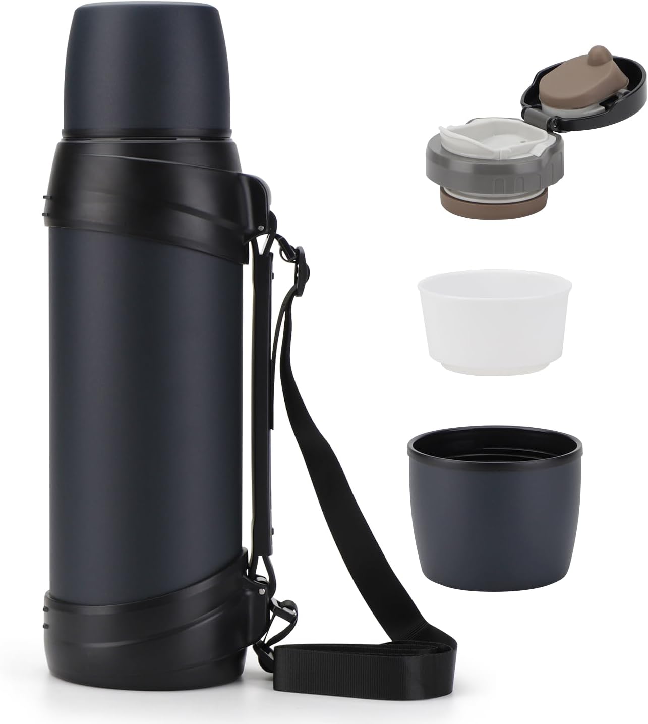 84oz/2.5L Large Coffee Thermoses for Travel Stainl Large Flask with Handle for Hiking Fishing Camping